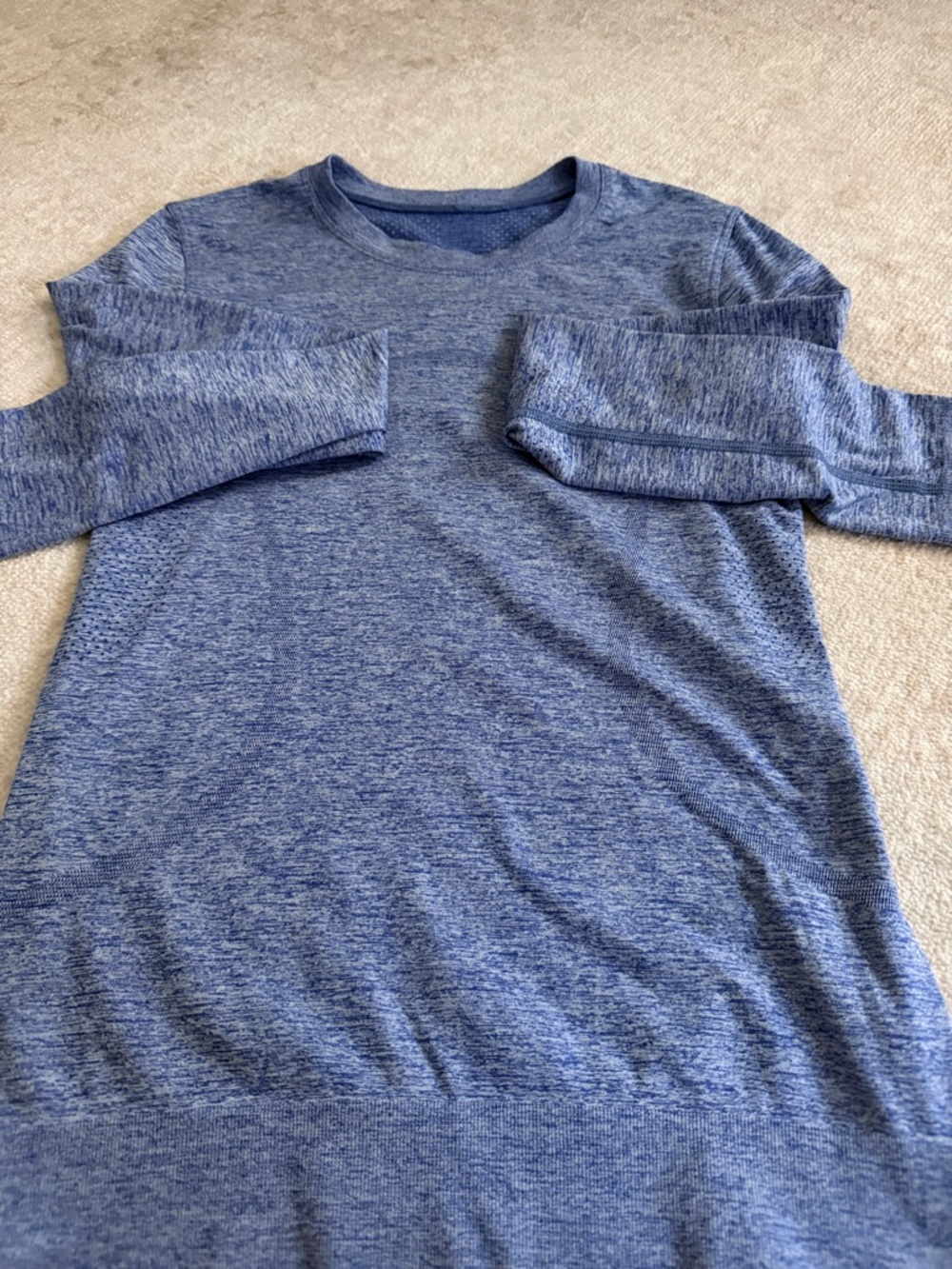 Heathered Blue Long-Sleeve Top